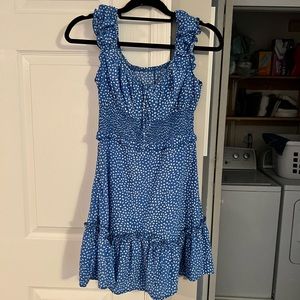 Blue white poke a dot dress never worn.